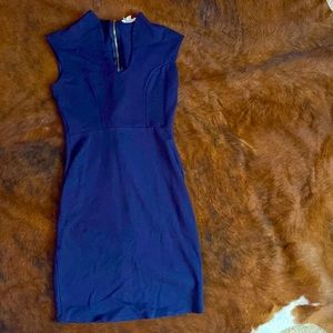 Size Small Form Fitting Dark Blue Midi Dress